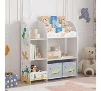 Étagère pour enfants 'Lysekil' avec 2 boîtes de rangement 100 x 93 x 30 cm avec motif de dinosaure