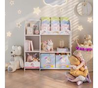 Étagère pour enfants 'Lysekil' avec 2 boîtes de rangement 100 x 93 x 30 cm avec motif licorne
