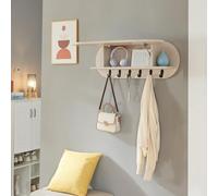 Portemanteau mural Vilkön avec compartiment de rangement 80 x 16 x 30 cm beige