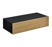[en.casa] Étagère Murale avec Comptoir Panneau de Particules Noir Bois 50x24x12cm