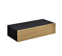 [en.casa] Étagère Murale avec Comptoir Panneau de Particules Noir Bois 50x24x12cm