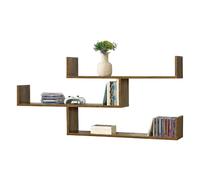 En.casa Étagère murale design - Bois foncé