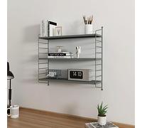 [en.casa] Étagère Murale Meuble de Rangement Flottant à 3 Niveaux avec Cadre Stable Style Industriel Élégant pour Cuisine Salon Chambre Salle de Bains Acier 50 x 60 x 15 cm Gris Anthracite