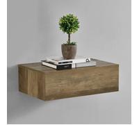 [en.casa]® Étagère murale pour chambre à coucher avec 1 tiroir - bois - 46x30x15cm