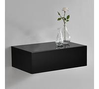 [en.casa] Étagère Murale pour Chambre avec 1 Tiroir Panneau de Particules 46 x 30 x 15cm Noir Laqué