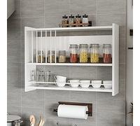 [en.casa] Étagère Murale pour Cuisine Meuble de Rangement Design à 3 Niveaux Capacité de Charge 15 kg Panneau de Particules 60 x 84 x 20 cm Blanc
