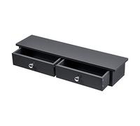 [en.casa] Étagère Murale Stylée avec 2 Tiroirs Meuble de Rangement Design pour Entrée Salon Chambre Bureau Panneau de Particules MDF 10 x 60 x 15 cm Gris Foncé