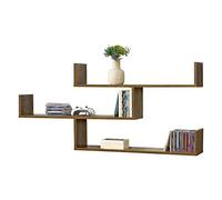 En.casa Étagère murale design - Bois foncé