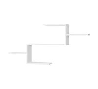 [en.casa] Étagère Murale Stylée Meuble Mural Design à 5 Surfaces de Rangement Capacité de Charge 6 kg Panneau de Particules Mélaminé 104 x 15 x 50 cm Blanc