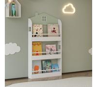 Étagère pour enfants 'Vipsali' au design maison 106 x 60 x 12 cm vert menthe / blanc