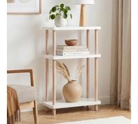 [en.casa] Étagère sur Pied Nampernu 62x40x18 cm Table d’Appoint Blanc | Bout de canapé, 3 niveaux, peu encombrant, chevet, salon, cuisine, salle de bains, chambre
