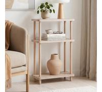 [en.casa] Étagère sur Pied Nampernu 62x40x18 cm Travertin | Bout de canapé, table d'appoint, 3 niveaux, peu encombrant, chevet, salon, cuisine, salle de bains, chambre