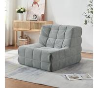 [en.casa] Fauteuil de Sol Chauffeuse Fauteuil Paresseux Rembourré Confortable Chaise de Cheminée Antidérapant Relax Salon Design Lecture Jeux Forme Ergonomique Polyester 75 x 90 x 100 cm Gris