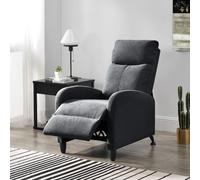 En.casa Fauteuil relax tissu - Gris foncé