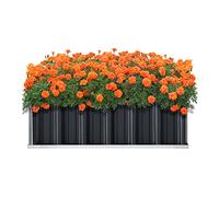 [en.casa] Jardinière Surélevée Grande Taille Bac à Fleurs Carré Potager Haute Parterre de Jardin Bac de Plantation pour Extérieur Résistant aux Intempéries Acier Galvanisé 90 x 90 x 30 cm Anthracite