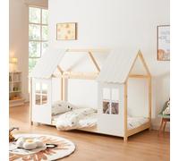 Lit d'enfant 'Tostedt' design semi-ouvert 90x200cm bois/blanc