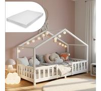 Lit d'enfant 'Treviolo' avec matelas et protection contre les chutes 80x160cm blanc