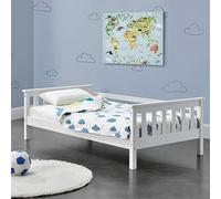 Lit d'enfant Nuuk avec espace de rangement 70x140 cm Lit d'adolescent jusqu'à 50 kg avec sommier à lattes Lit de couchette en pin blanc