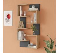 Lot de 2 étagères murales Omn 93 x 24 x 15 cm effet bois / anthracite