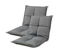 Fauteuil de sol 'Deinze' en lot de 2 réglable en 5 positions Chaise de sol rembourrée Gris foncé
