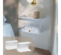 Lot de 2 tables de chevet murales Notodden acier 40 x 23 x 23 cm blanc
