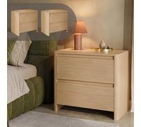 Lot de 2 tables de chevet Takranmaa 54 x 60 x 40 cm effet chêne