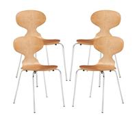 Lot de 4 chaises de salle à manger Kil effet noyer / chrome