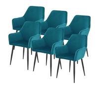 Lot de 6 chaises de salle à manger Hollola 86 x 57 x 56 cm bleu turquoise