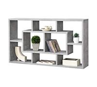 [en.casa] Meuble Mural Design Étagère Flottante Stylée 8 Compartiments de Rangement Capacité de Charge 9 kg Panneau de Particules Mélaminé 85 x 16 x 48 cm Effet Béton