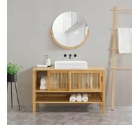 Meuble sous lavabo Hvaler bambou 60 x 100 x 45 cm naturel