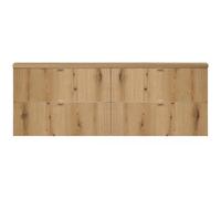 [en.casa] Meuble sous Lavabo Double de Salle de Bain avec 4 Tiroirs Étagère Système Softclose Armoire de Rangement Résistante à l'Humidité MDF Panneau de Particules 160 x 60 x 40 cm Effet Chêne