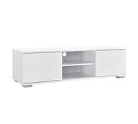 [en.casa] Meuble TV avec Compartiments et Portes Buffets Bas téléviseur Armoire Bas 34,5cm x 120cm x 40cm MDF Blanc