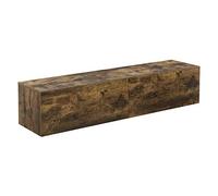 [en.casa] Meuble TV Mural Evaton 140 x 33 x 30 cm avec 2 Portes Abattantes Support Télé Flottant Étagère Moderne avec 2 Compartiments de Rangement Salon Chambre Bureau Effet Noyer
