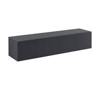 Meuble TV Evaton 140 x 33 x 30 cm Gris Foncé Mat [en.casa]