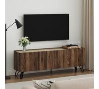 Meuble TV Trorlon 160 x 40 x 55 cm effet noyer travertin