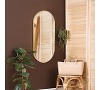 Miroir mural Picciano ovale 40 x 80 cm doré