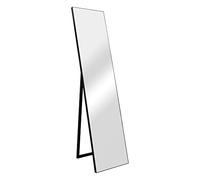 [en.casa] Miroir sur Pied Design Psyché Inclinable Cadre Solide Plastique 150 x 35 cm Noir