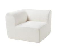 [en.casa] Module de Canapé d'angle Composable Chauffeuse Siège Élément de Canapé Modulaire Assise avec Accoudoir Salon Chambre Séjour Rembourré Confortable Polyester Crème 76 x 108 x 108 cm