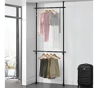 Penderie télescopique Kemi acier laqué 75 -115 cm noir