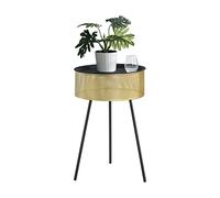 [en.casa] Petite Table Table Basse Ronde pour Salon Panier avec Plateau Amovible Polyvalente Métal 65 x 40 cm Noir Doré