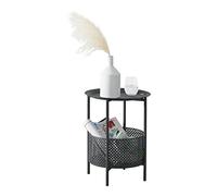 [en.casa] Petite Table Table Basse Ronde Table d'appoint pour Salon Panier Polyvalente Métal 45 x 35 cm Noir