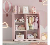 Armoire pour enfants de Vestnes avec tringle à vêtements 90 x 80 x 38 cm Barbe à papa / Blanc