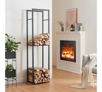 Range-bûches Ulvila pour intérieur 170 x 45 x 30 cm noir