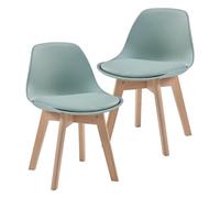 Chaise de chambre d'enfant 'Elvdal' set de 2 pièces rembourrées 56 x 38 x 33 cm vert menthe