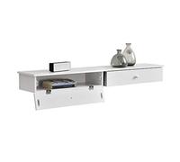 [en.casa] Set de 2 Étagères Murales avec Rangement Panneau de Particules Blanc 60 x 24 x 12,6 cm