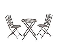 Set de bistrot 'Biella' 3 pièces pliable métal vert foncé