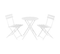 Set de bistrot 'Caprile' 3 pièces pliable acier blanc