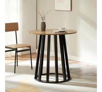 Table de salle à manger Lensuu 76 x 80 cm noir effet chêne