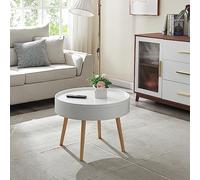 Table basse avec plateau amovible Bongard 45 x 60 cm blanc