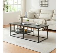 Table basse Raukurg 120 x 60 x 42 cm effet marbre noir